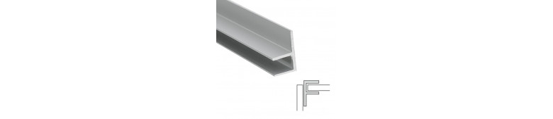 Планка  угловая F-образная для панелей 6 мм (матовый алюминий). Размер: 600 мм