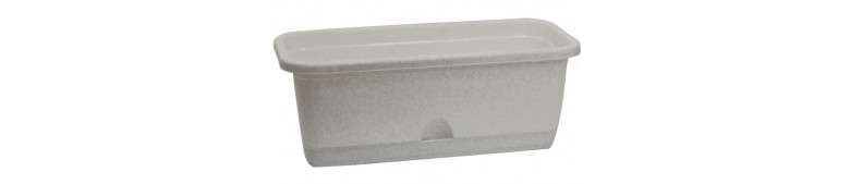 Балконный ящик 400 мм с поддоном мраморный (28 шт/уп)