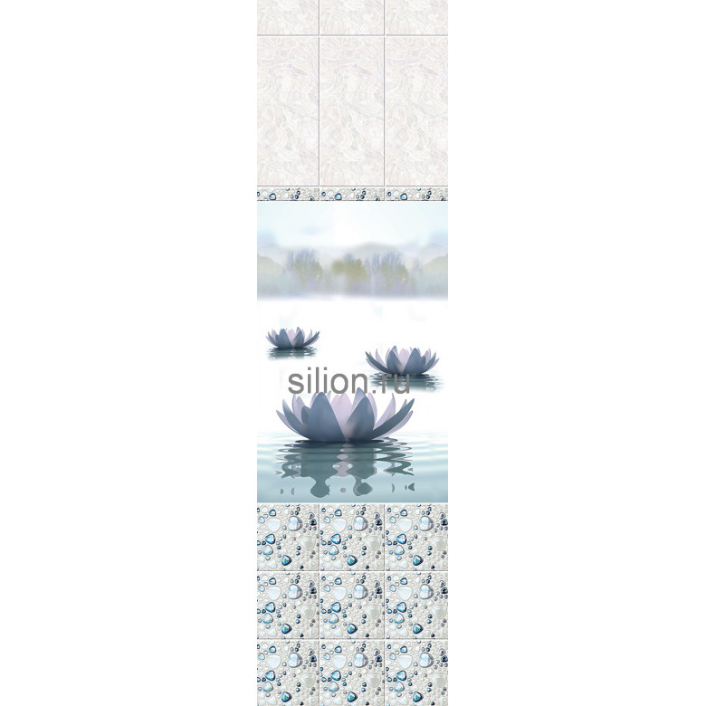 Панно ПВХ 3D Novita «Озеро Пелам»-комплект из 3-х панелей